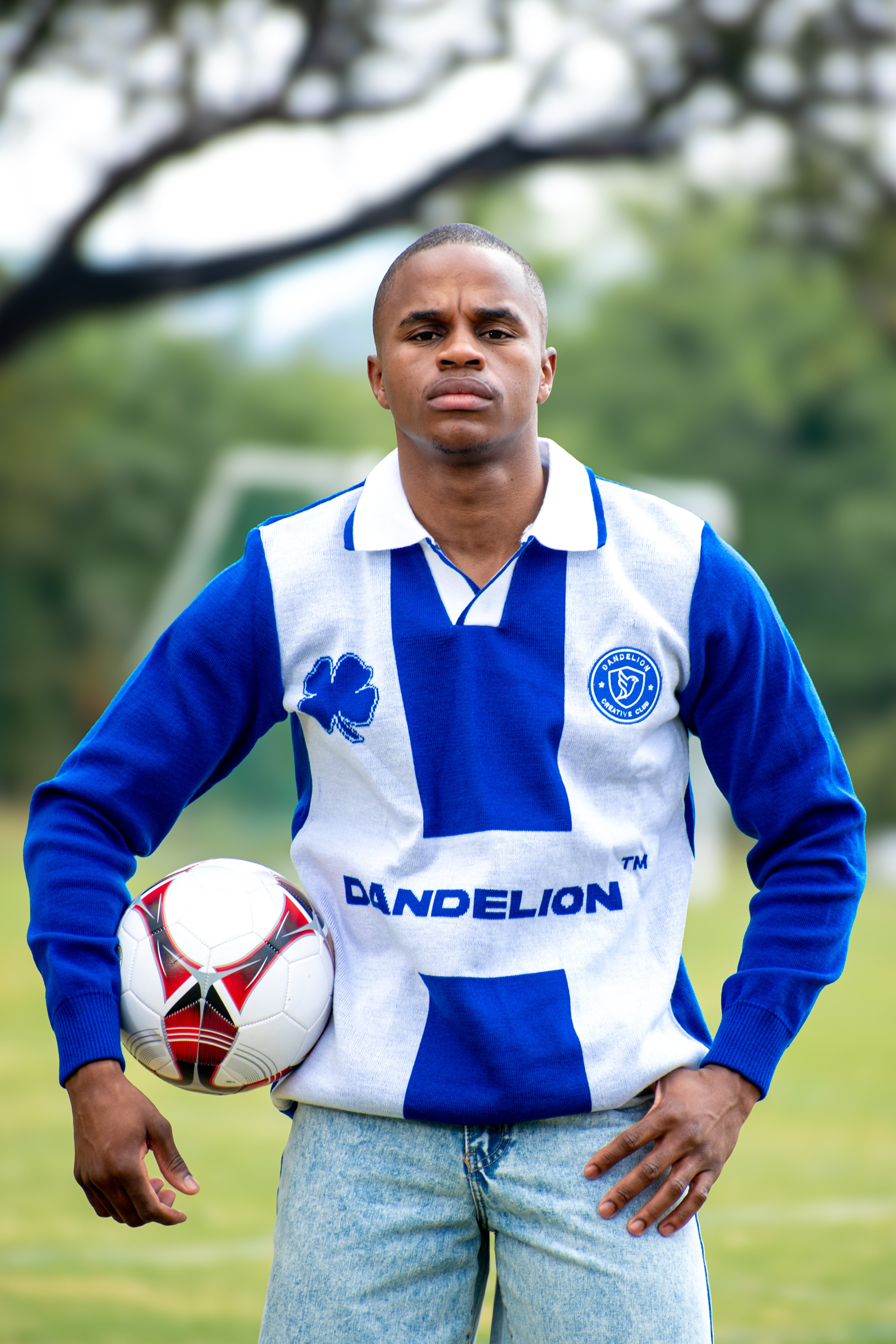 Royal blue Creative Dandelion soccer jersey